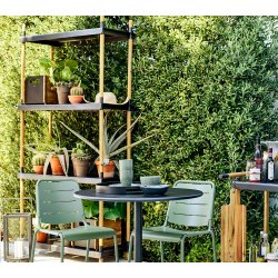 CANE-LINE FRAME REOL SYSTEM KOMPLET - LAVA GREY ALUMINIUM/TEAK 204