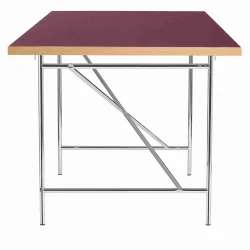 EIERMANN1 DESK BURGUNDY TABLETOP/CHROME FRAME PLEASE WAIT TO BE SEATED - 160