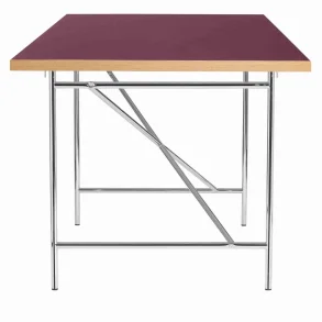 EIERMANN1 DESK BURGUNDY TABLETOP/CHROME FRAME PLEASE WAIT TO BE SEATED - 160