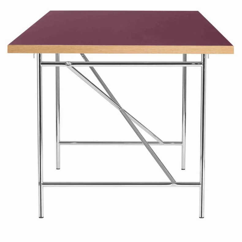 EIERMANN1 DESK BURGUNDY TABLETOP/CHROME FRAME PLEASE WAIT TO BE SEATED - 120