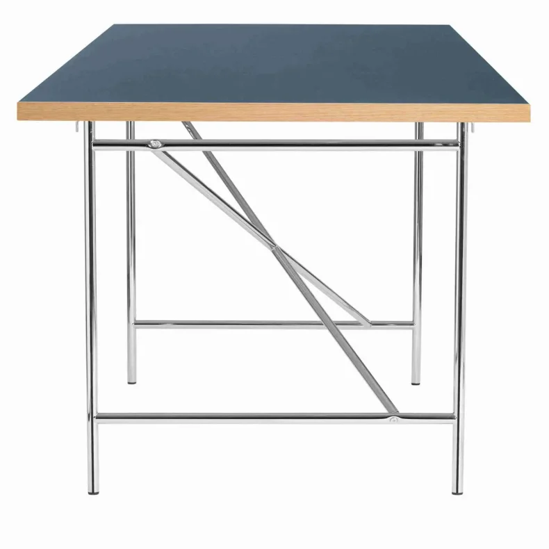 EIERMANN1 DESK DARK BLUE TABLETOP/CHROME FRAME PLEASE WAIT TO BE SEATED - 160