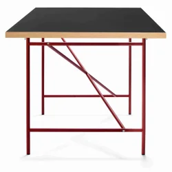 EIERMANN1 DESK BLACK TABLETOP/RUST RED FRAME PLEASE WAIT TO BE SEATED - 120