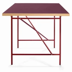 EIERMANN1 DESK BURGUNDY TABLETOP/RUST RED FRAME PLEASE WAIT TO BE SEATED - 160