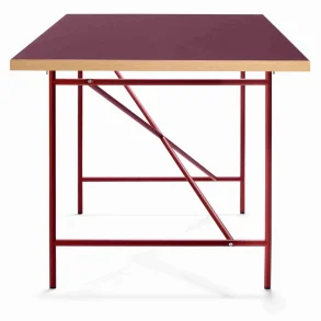 EIERMANN1 DESK BURGUNDY TABLETOP/RUST RED FRAME PLEASE WAIT TO BE SEATED - 160
