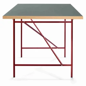 EIERMANN1 DESK DARK GREY TABLETOP/RUST RED FRAME PLEASE WAIT TO BE SEATED - 120