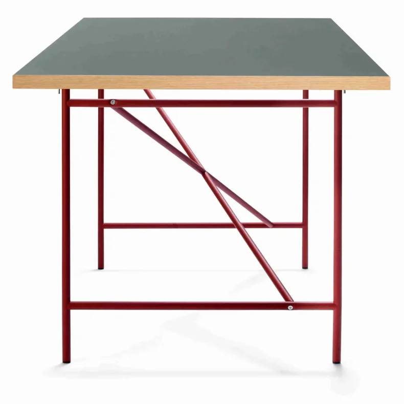 EIERMANN1 DESK DARK GREY TABLETOP/RUST RED FRAME PLEASE WAIT TO BE SEATED - 120