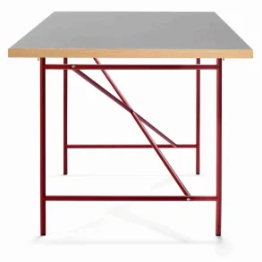 EIERMANN1 DESK GREY TABLETOP/RUST RED FRAME PLEASE WAIT TO BE SEATED - 120