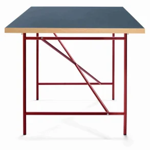EIERMANN1 DESK DARK BLUE TABLETOP/RUST RED FRAME PLEASE WAIT TO BE SEATED - 120