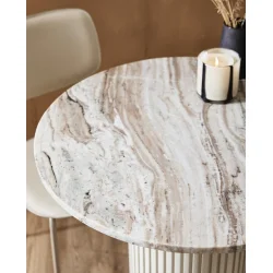 NORDAL ERIE CAFEBORD I TR/MARMOR HVID/BEIGE - 70