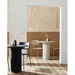 NORDAL ERIE CAFEBORD I TR/MARMOR HVID/BEIGE - 70