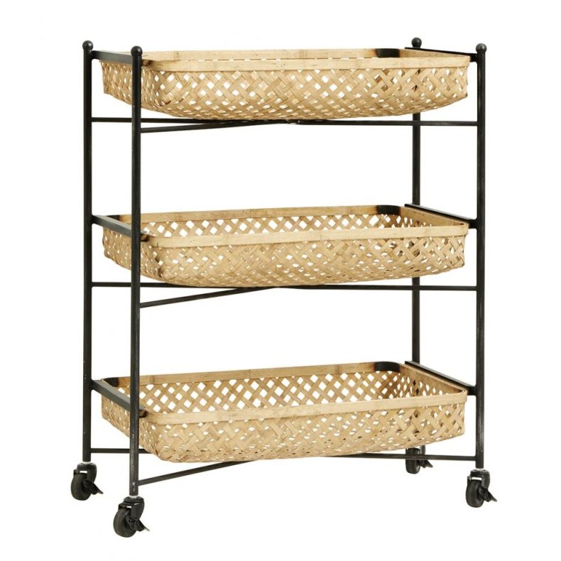 Nordal Rullebord m/ Fletkurve Bambus Natur/Sort - 64