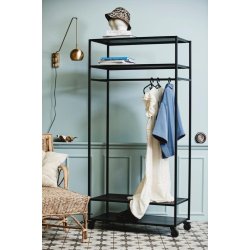 NORDAL ALTA GARDEROBESKAB M/HJUL SORT - 190