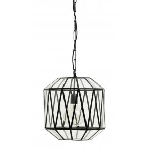 NORDAL ATE PENDEL I JERN/GLAS GLAS SORT - 35