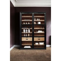 NORDAL VIVA VITRINESKAB SORT/NATUR - 210