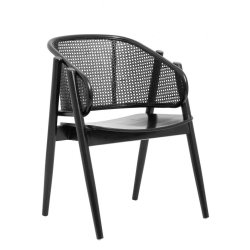 NORDAL WICKY SPISEBORDSSTOL M/ARMLN SORT - 80