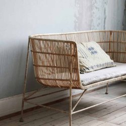 HOUSE DOCTOR CUUN SOFA M/ARMLN RATTAN NATUR - 140