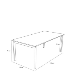 H�BSCH HOCK SPISEBORD SORT - 190