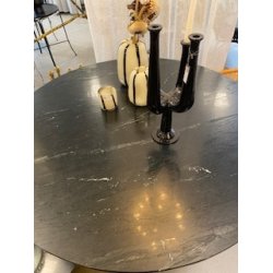 NORDAL ERIE RUNDT SPISEBORD TR/MARMOR SORT - 140