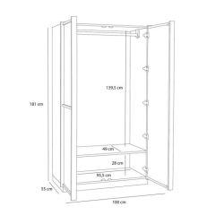 H�BSCH KURA KL�DESKAB STOR NATUR - 100
