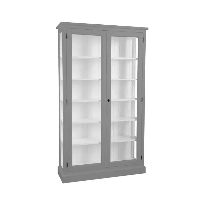 LIVINGOODIES H�J VITRINSKAB HONFLEUR GR�/HVID - 120