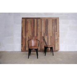 TRADEMARK LIVING LIVING STOL H�J RYG/SORT/L�DER - 95