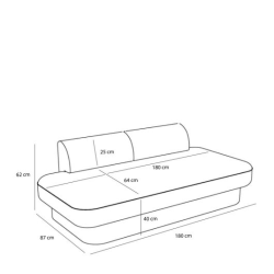 H�BSCH PAZA SOFA LYSEGR� - 180