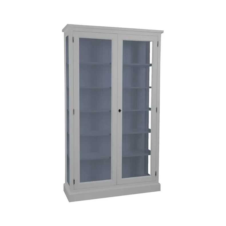 LIVINGOODIES H�J VITRINSKAB HONFLEUR LYSEGR�/BL� - 120