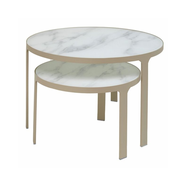 LENE BJERRE NAKAMEGURO SOFABORD BEIGE MARMOR - D70/50