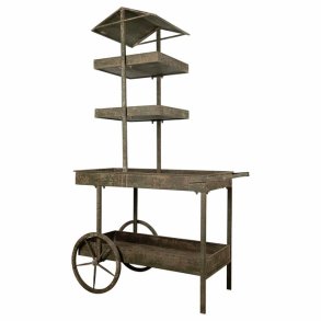 LENE BJERRE BERNIE PLANT WAGON METAL ANTIQUE GREEN - 110