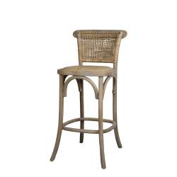 CHIC ANTIQUE FRANSK BARSTOL M. FLETS�DE OG RYG - 92