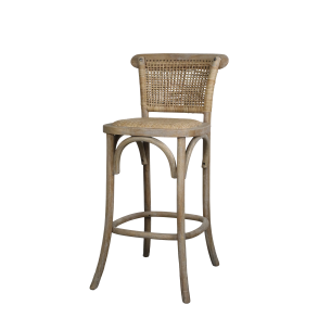 CHIC ANTIQUE FRANSK BARSTOL M. FLETS�DE OG RYG - 92