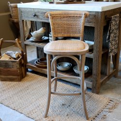 CHIC ANTIQUE FRANSK BARSTOL M. FLETS�DE OG RYG - 92
