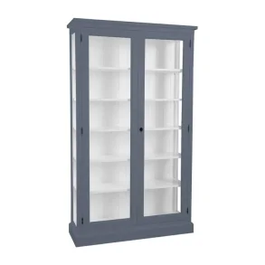 LIVINGOODIES H�J VITRINSKAB HONFLEUR BL�/HVID - 120