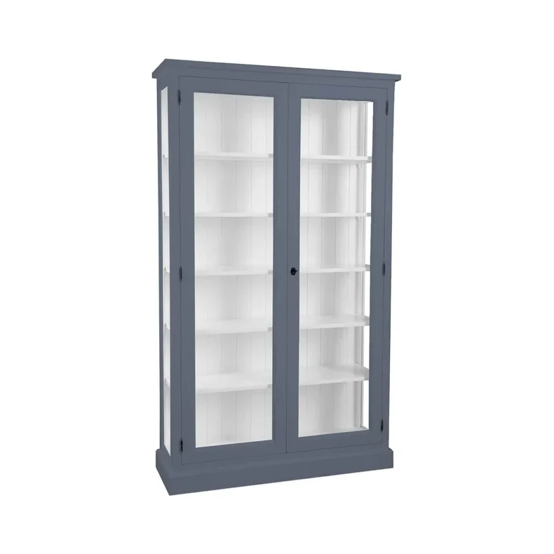 LIVINGOODIES H�J VITRINSKAB HONFLEUR BL�/HVID - 120