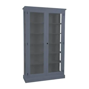 LIVINGOODIES H�J VITRINSKAB HONFLEUR BL�/M�RKEGR� - 120