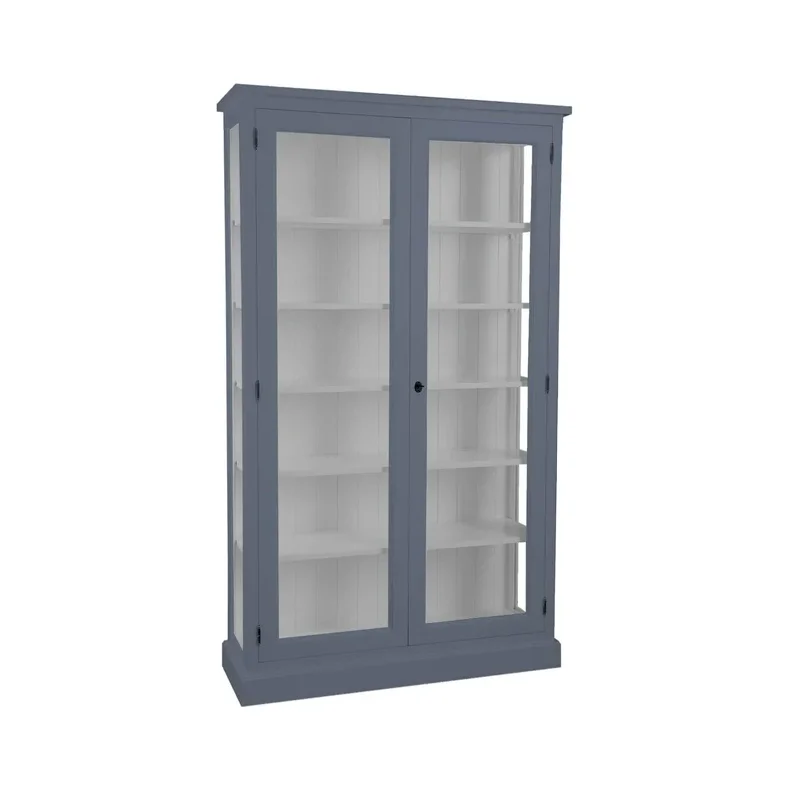 LIVINGOODIES H�J VITRINSKAB HONFLEUR BL�/LYSEGR� - 120