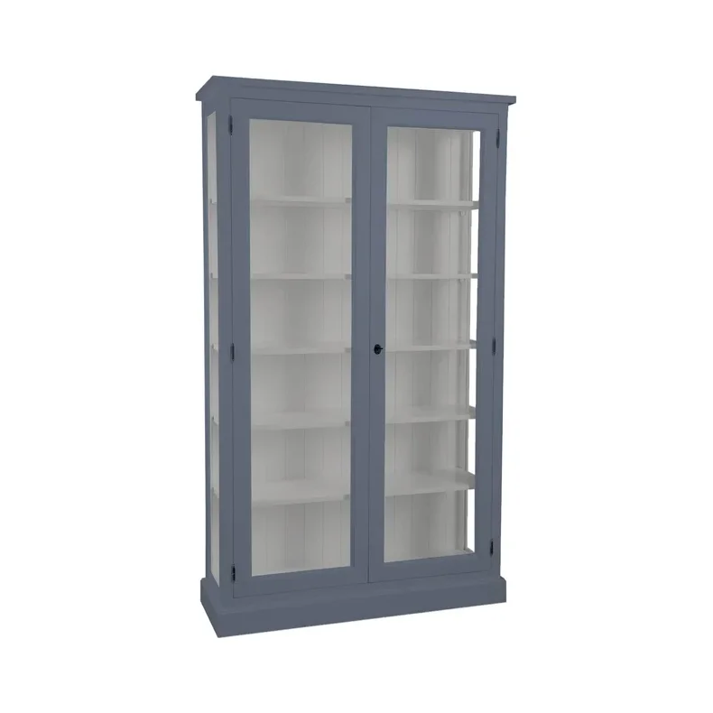 LIVINGOODIES H�J VITRINSKAB HONFLEUR BL�/GR�BRUN - 120