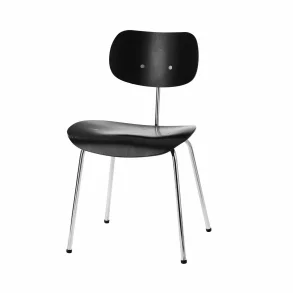 PLEASE WAIT TO BE SEATED EIERMANN SE68 STOL BEJDSET SORT/CHROMESTEL - 47