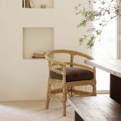 TINE K HOME STOL RATTAN INKL HYNDE HVID - 82