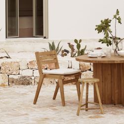 TEAK HOME SPISEBORDSSTOL TEAK GENANVENDT INKL/HYNDE - 80