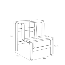 H�BSCH STEP SKAMMEL BL�/BRUN - 44