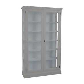 LIVINGOODIES H�J VITRINSKAB HONFLEUR GR�BRUN/B��GR� - 120