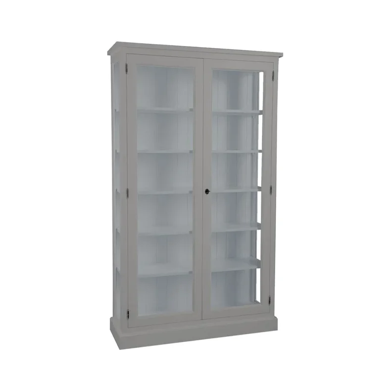 LIVINGOODIES H�J VITRINSKAB HONFLEUR GR�BRUN/B��GR� - 120
