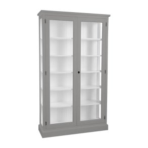 LIVINGOODIES H�J VITRINSKAB HONFLEUR GR�BRUN/HVID - 120