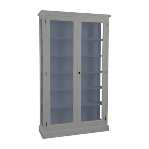 LIVINGOODIES H�J VITRINSKAB HONFLEUR GR�BRUN/BL� - 120