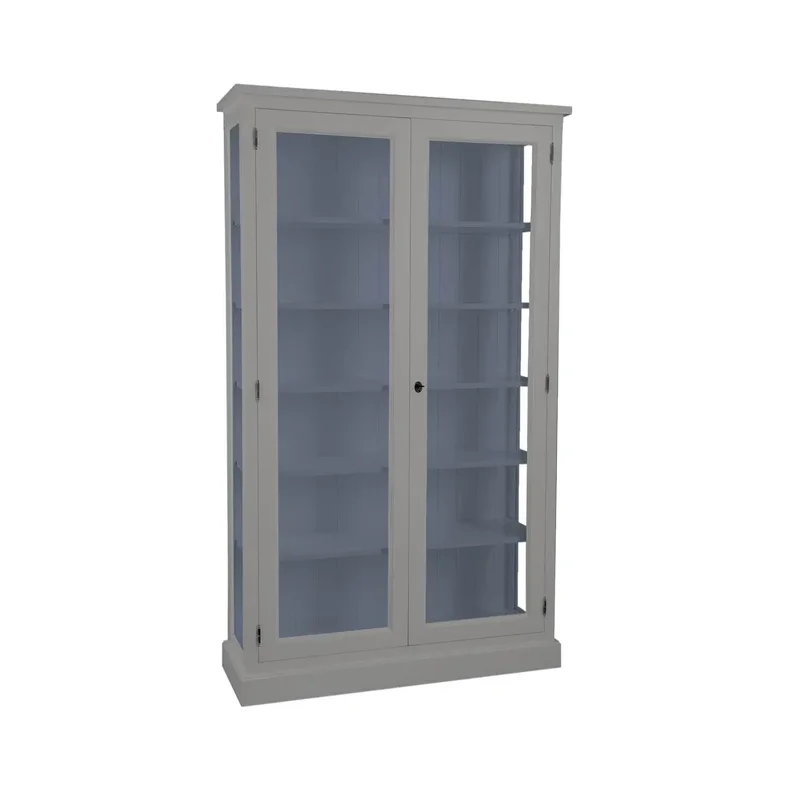 LIVINGOODIES H�J VITRINSKAB HONFLEUR GR�BRUN/BL� - 120