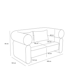 H�BSCH VERA SOFA GR� - 180