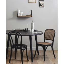 NORDAL WICKY SPISEBORDSSTOL M/FLET SORT/NATUR - 86