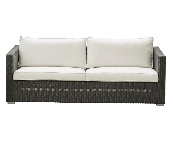 CANE-LINE CHESTER SOFA 3/PERS INKL. HVID HYNDER - GRAPHITE 197