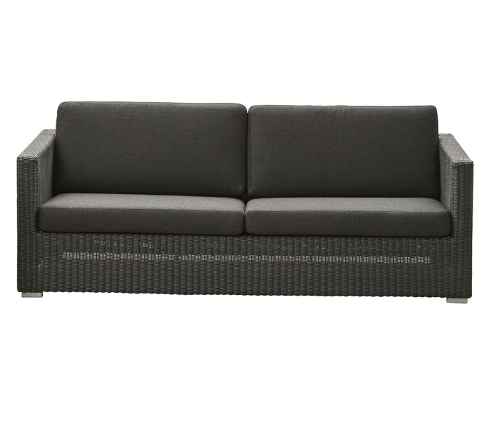 CANE-LINE CHESTER SOFA 3/PERS INKL. SORT HYNDER - GRAPHITE 197
